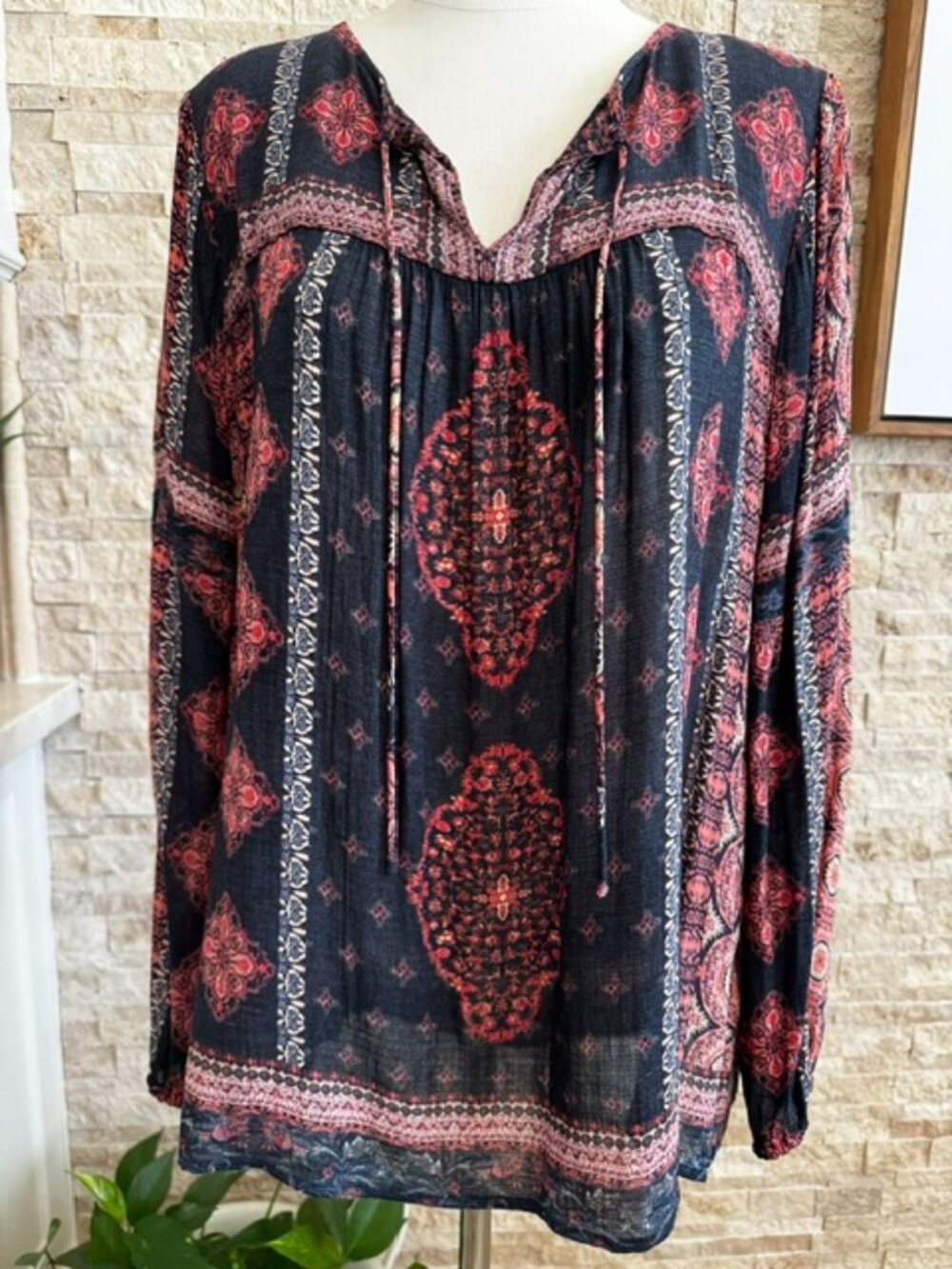 Lucky Brand Blue with Red Stripes and patterns XL